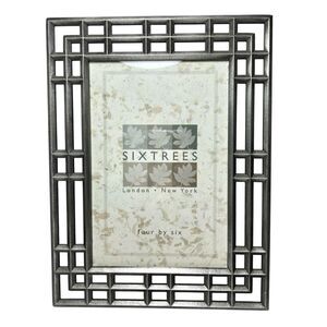 Vintage Metal Mid Century Modern MCM Picture Photo Frame Sixtrees Pewter 4X6